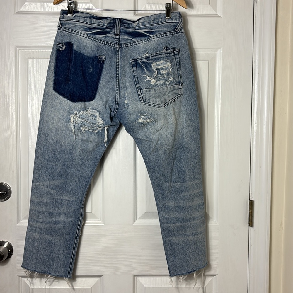 PRPS JEANS Le Sabre distressed cropped jeans men’s size 32  / unisex 100% Cotton - Picture 2 of 16